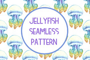Jellyfish seamless pattern