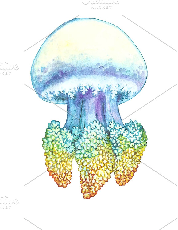 Jellyfish seamless pattern in Patterns - product preview 1