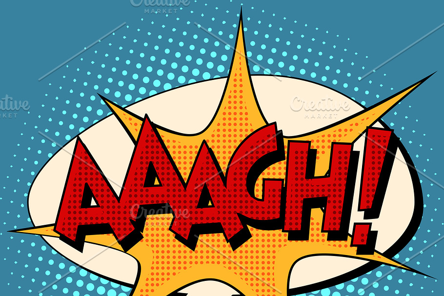 aaagh comic bubble retro text in Illustrations - product preview 8