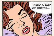 woman dreams morning cup coffee