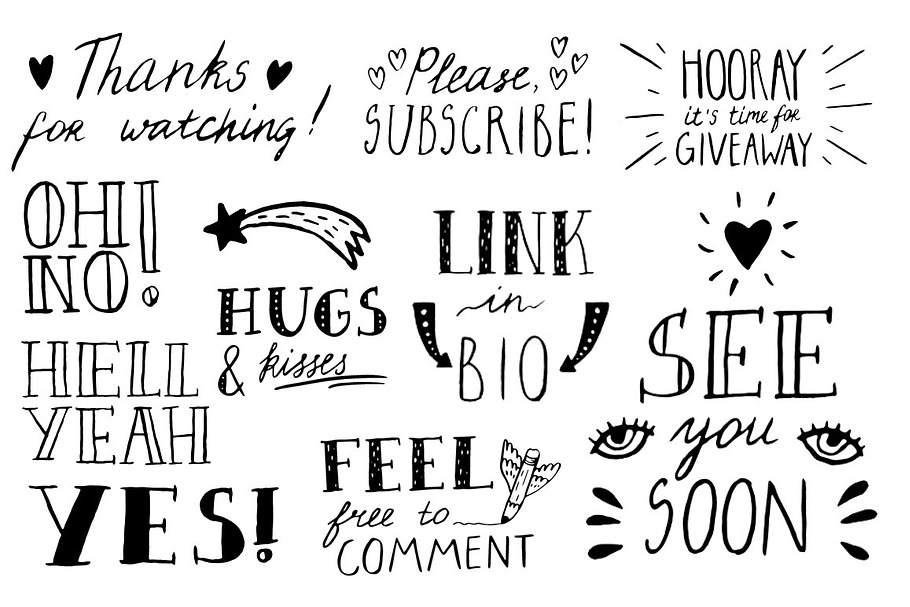 Blogger Lettering Set in Objects - product preview 8