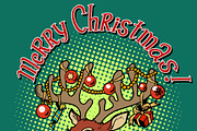 Deer Santa Claus merry Christmas