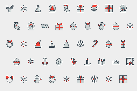 Sale: 45 Christmas Icons + Bonus! in Graphics - product preview 1