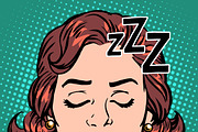 Emoji icon woman face sleep