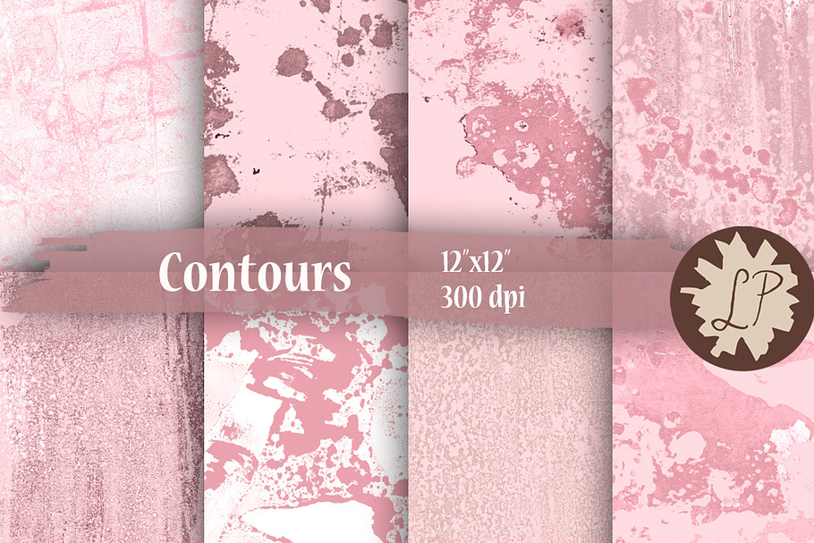Pale Pink Painted Papers in Textures - product preview 8