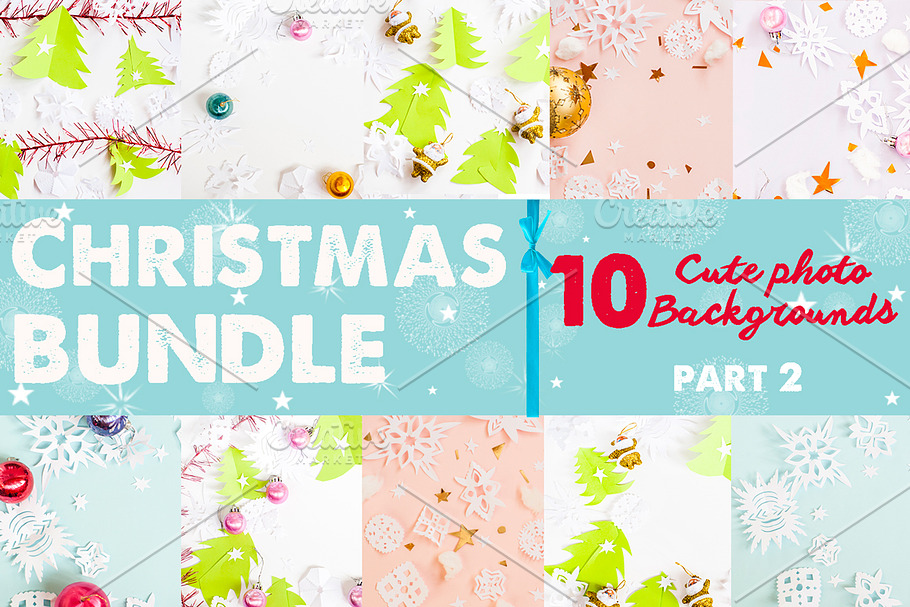 Christmas bundle paper snowflakes in Textures - product preview 8