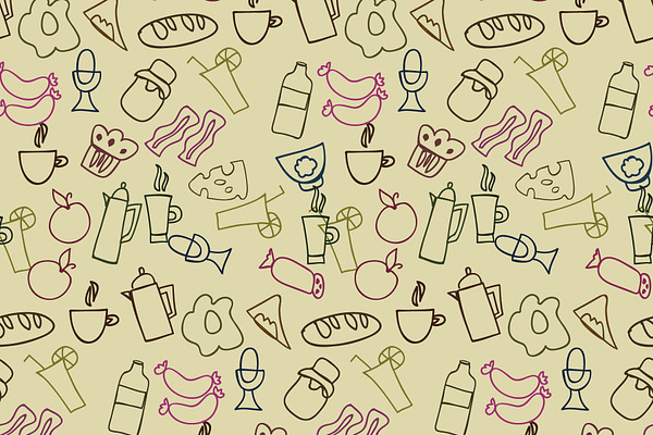 Seamless pattern with  line food