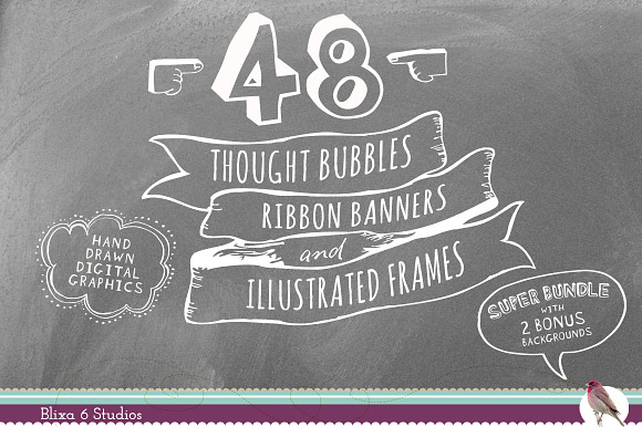 Bubbles Ribbons & Frames Superbundle in Illustrations - product preview 1