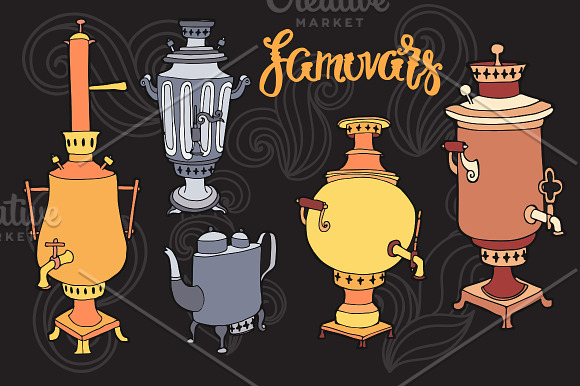 Russian Tea Tradition - vector set in Objects - product preview 1