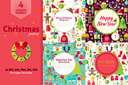 Merry Christmas Vector Posters