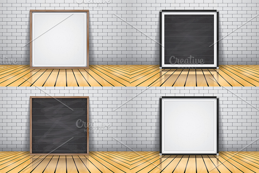 Mockup Framed White and Chalkboard in Product Mockups - product preview 8