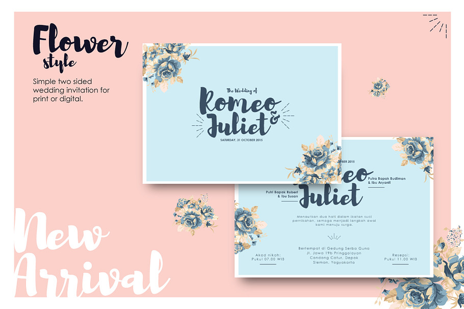 Exclusive flowery wedding invitation in Wedding Templates - product preview 8