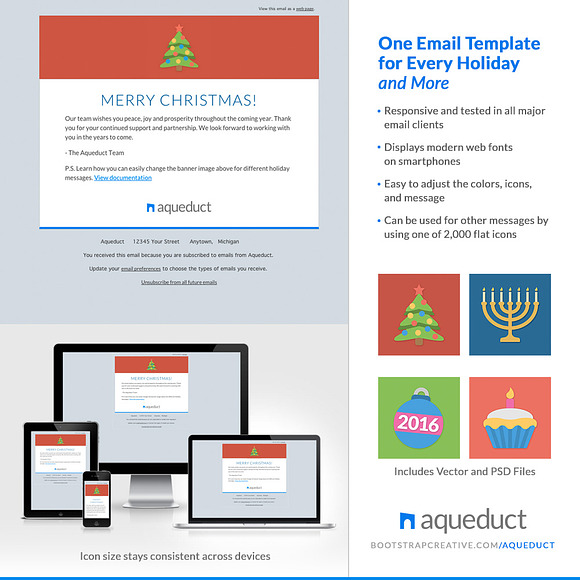 Holiday Email Template Mailchimp in Mailchimp Templates - product preview 2