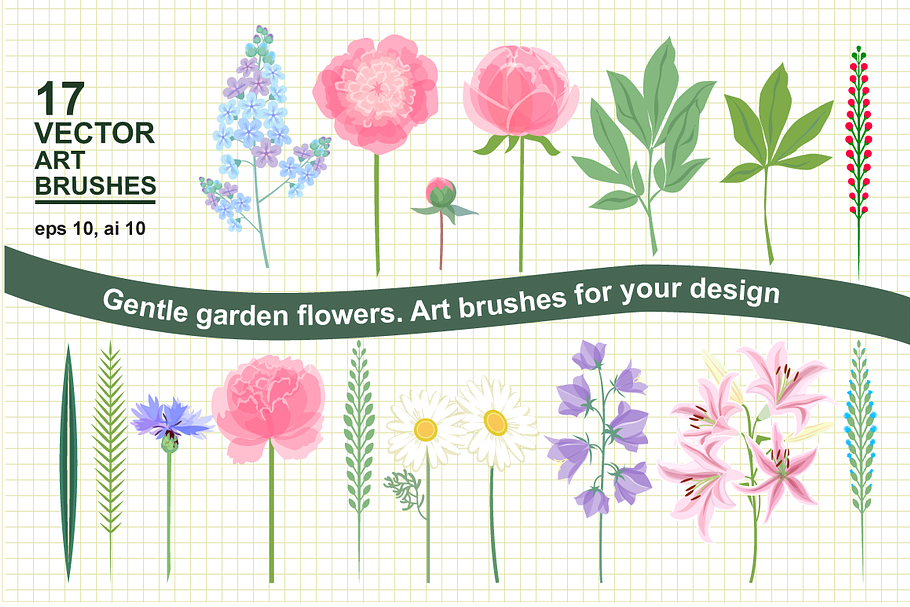 Floral vector brushes in Photoshop Brushes - product preview 8