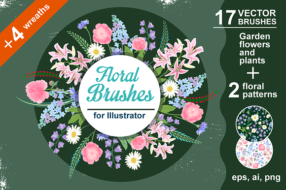 Floral vector brushes in Photoshop Brushes - product preview 1