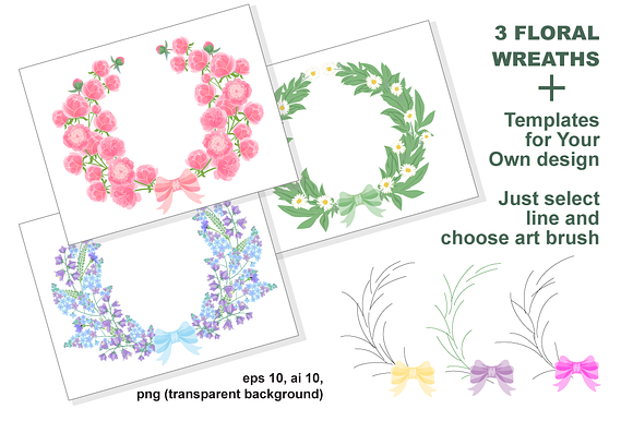 Floral vector brushes in Photoshop Brushes - product preview 2