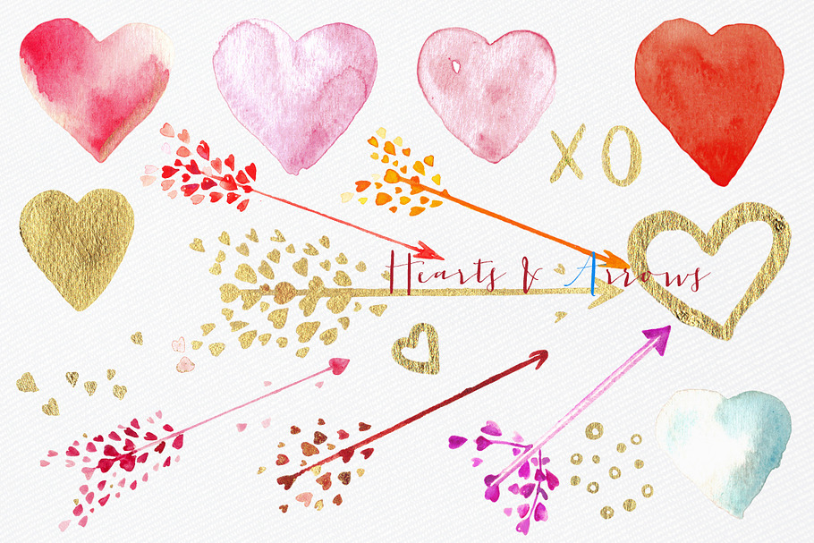 Hearts & arrows  Valentines clipart