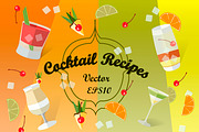 Cocktail Recipes. Vector