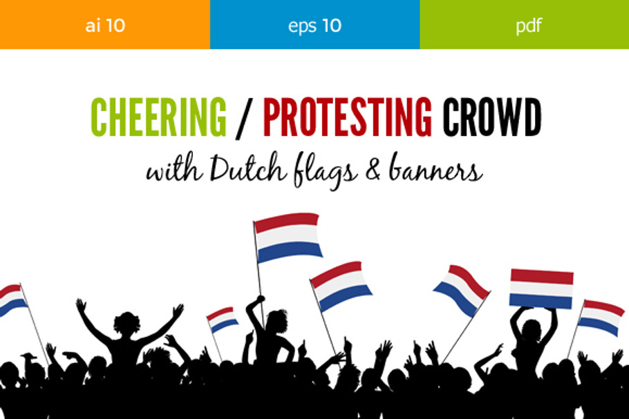 Cheering Crowd Netherlands in Illustrations - product preview 8