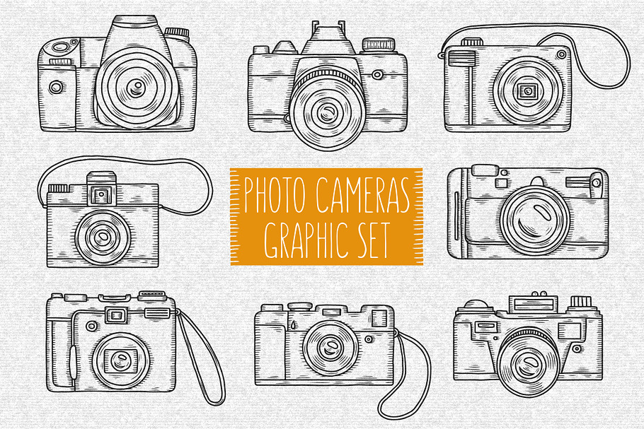 Photo Cameras Graphic Set in Illustrations - product preview 8