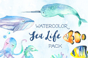 Sweet Sea Life Watercolor Pack
