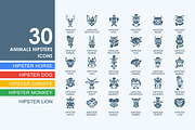 30 animal hipsters icons