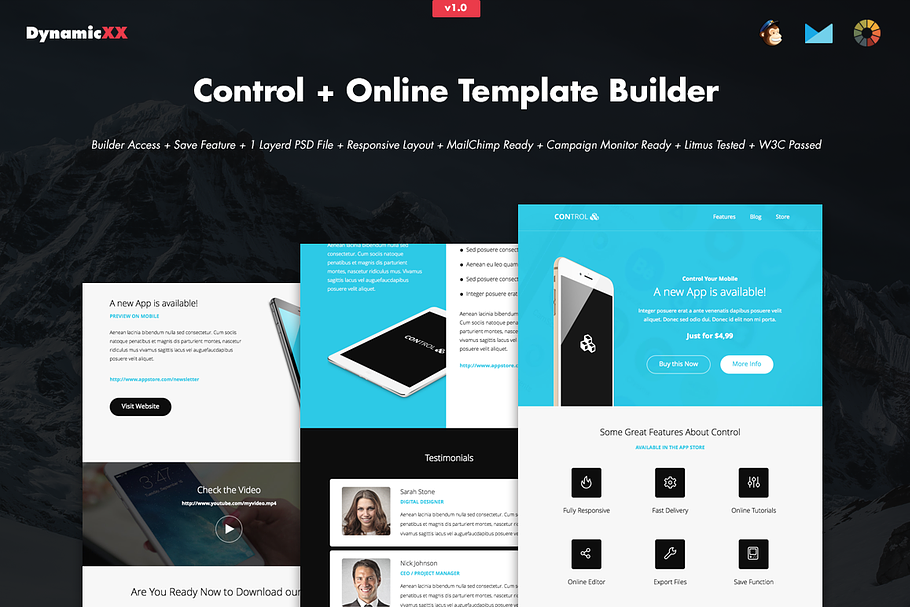 Control + Online Template Builder in Mailchimp Templates - product preview 8