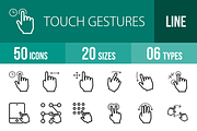 50 Touch Gestures Line Icons