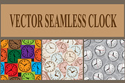 Seamless vector background. Clock.
