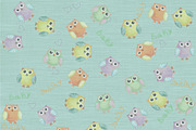 Seamless Background with owls psd