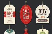6 Christmas promotional tag vector