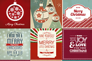 9 Vintage Christmas poster vector
