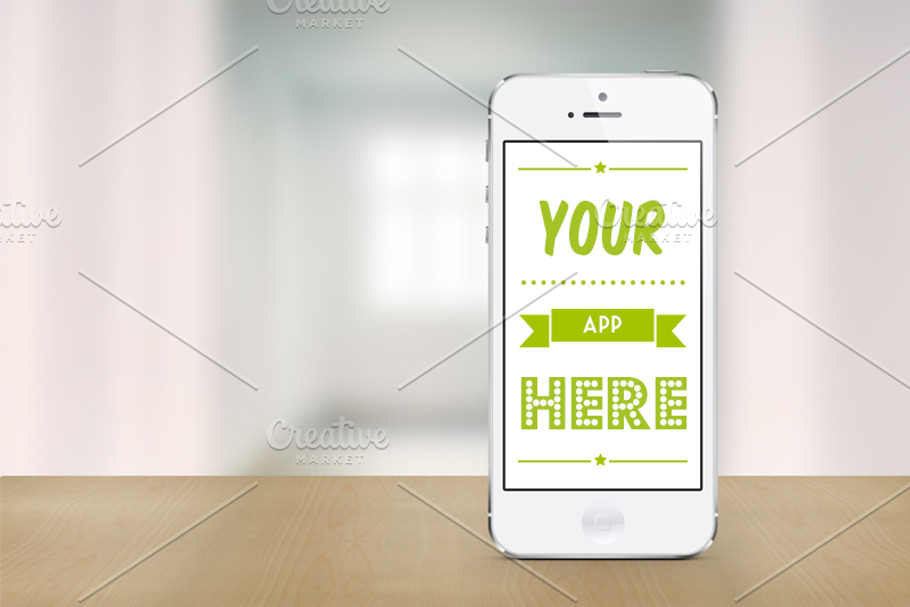 White iPhone 5 mockup template in Templates - product preview 8