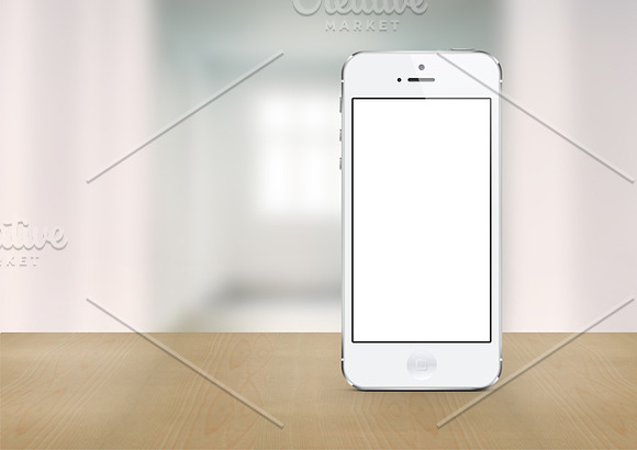 White iPhone 5 mockup template in Templates - product preview 1