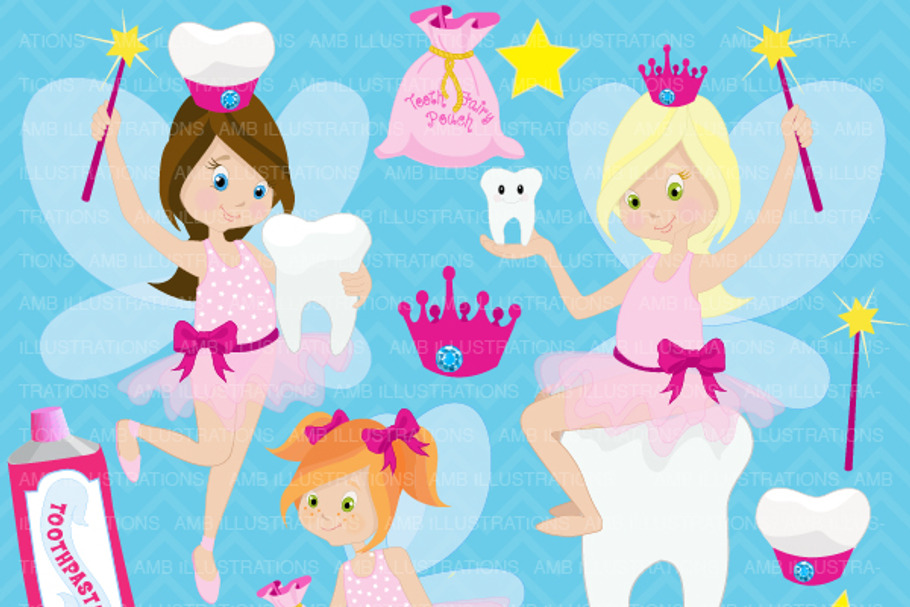 Tooth Fairy Clipart AMB-930 in Illustrations - product preview 8