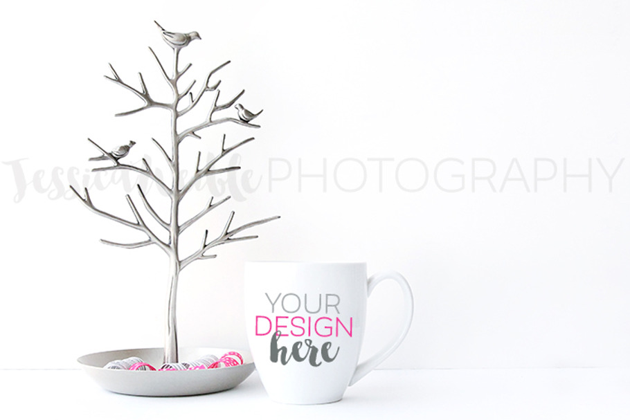 Bird Branch Coffee Cup Styled Photo in Product Mockups - product preview 8