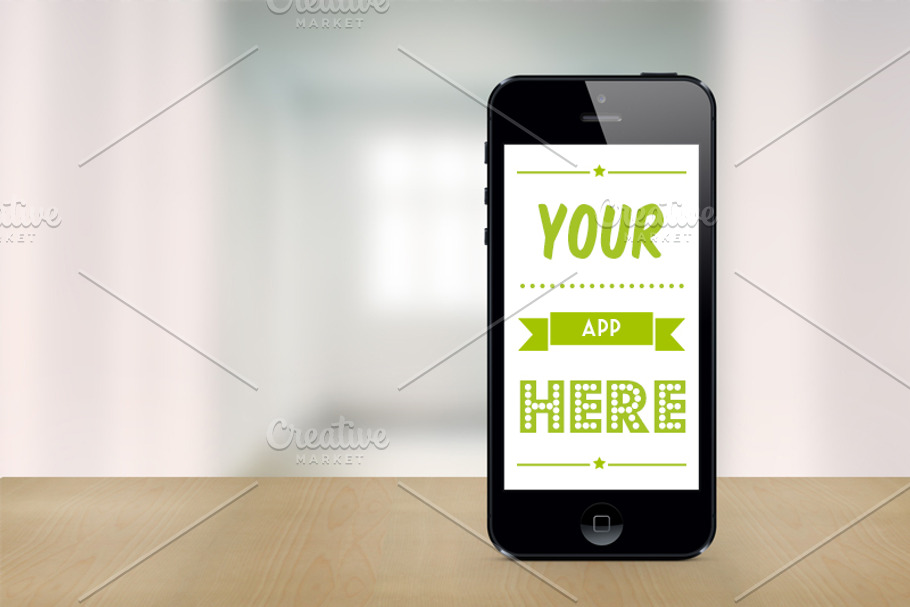 Black iPhone 5 mockup template in Templates - product preview 8