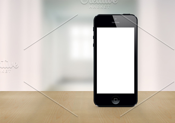 Black iPhone 5 mockup template in Templates - product preview 1