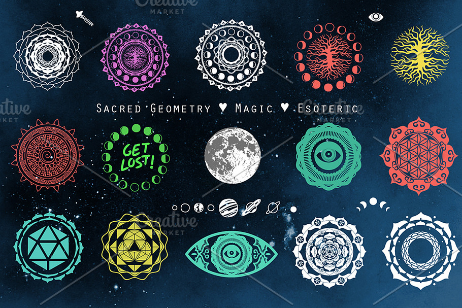 Beautiful Sacred Geometry Designs in Illustrations - product preview 8