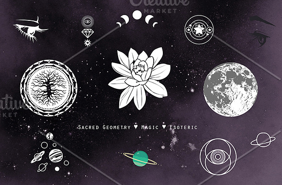 Beautiful Sacred Geometry Designs in Illustrations - product preview 3