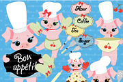 Baking Day Pigs Clipart AMB-514