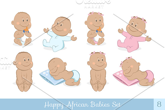 Happy babies vector set in Illustrations - product preview 1