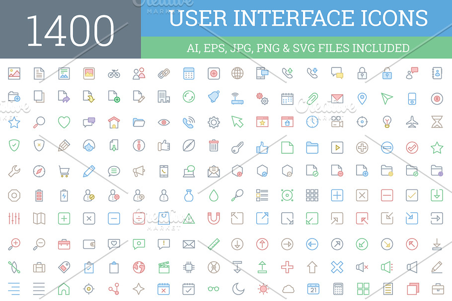 1400 User Interface Icons