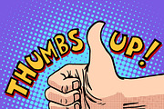 Thumbs up hitchhiking symbol