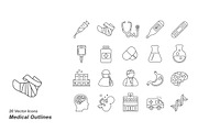Medical outlines vector icons