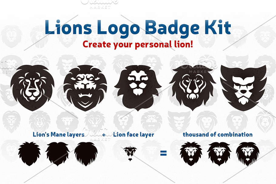 Lions Logo Badge Kit in Logo Templates - product preview 8