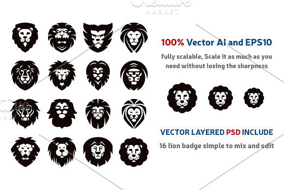 Lions Logo Badge Kit in Logo Templates - product preview 1