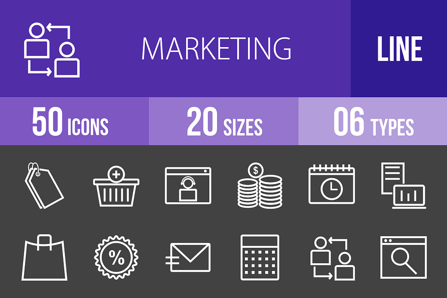 50 Marketing Line Inverted Icons in Graphics - product preview 8