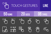 50 Touch Gesture Line Inverted Icons