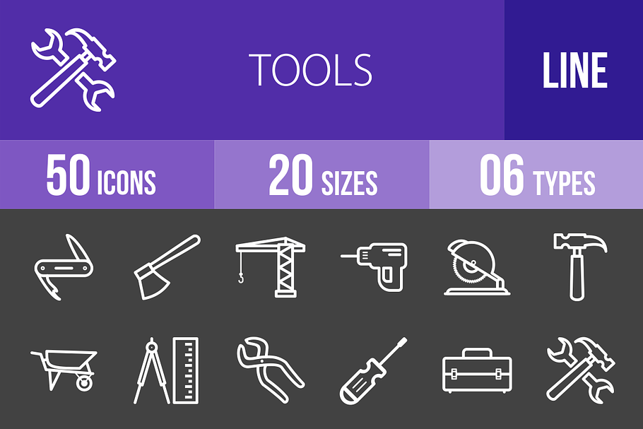50 Tools Line Inverted Icons in Icons - product preview 8